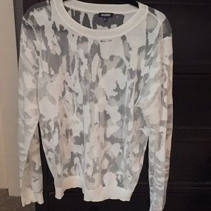 Sheer/white long sleeve blouse